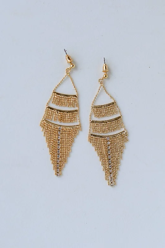 Fashion-Forward Jewelry At Incredible Prices FINAL SALE - Aurora Gold Tiered Fringe Drop Earrings