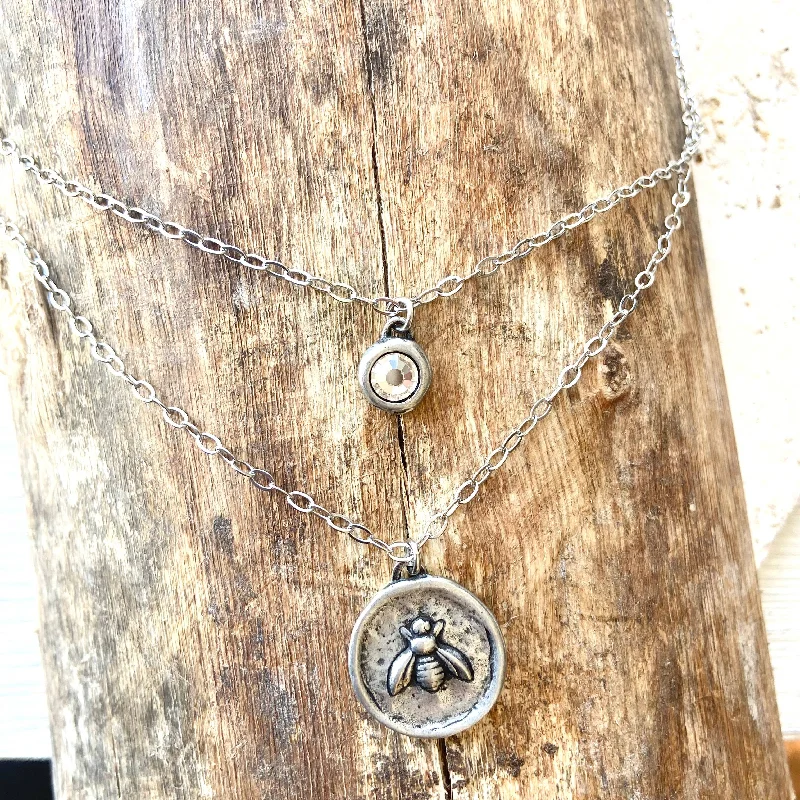 Celebrate With Sparkle – Jewelry Sale Now Live Bee fleur de lys jewelry vintage coin necklace boutique: Silver