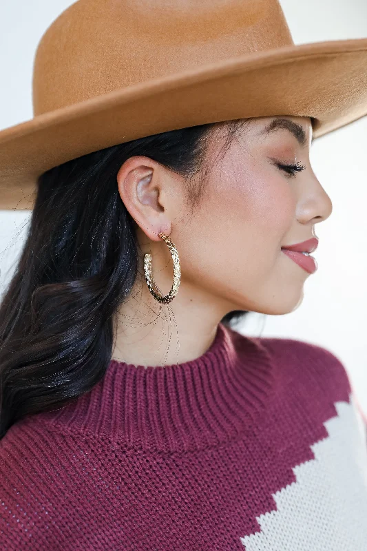 Handcrafted Jewelry Sale – Unique Designs At Low Prices FINAL SALE - Caroline Gold Textured Hoop Earrings