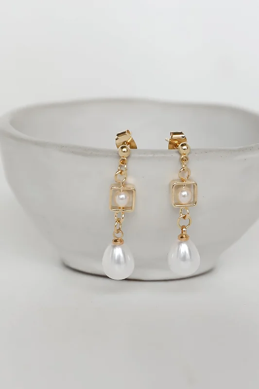 Elegant Jewelry Styles At Budget-Friendly Prices FINAL SALE - Catherine Gold Pearl Drop Earrings