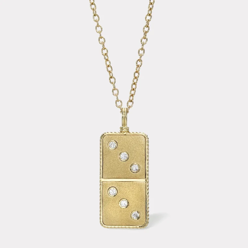 Luxury Jewelry Without The Luxury Price Tag Classic Diamond Domino Necklace- Sandblasted Gold