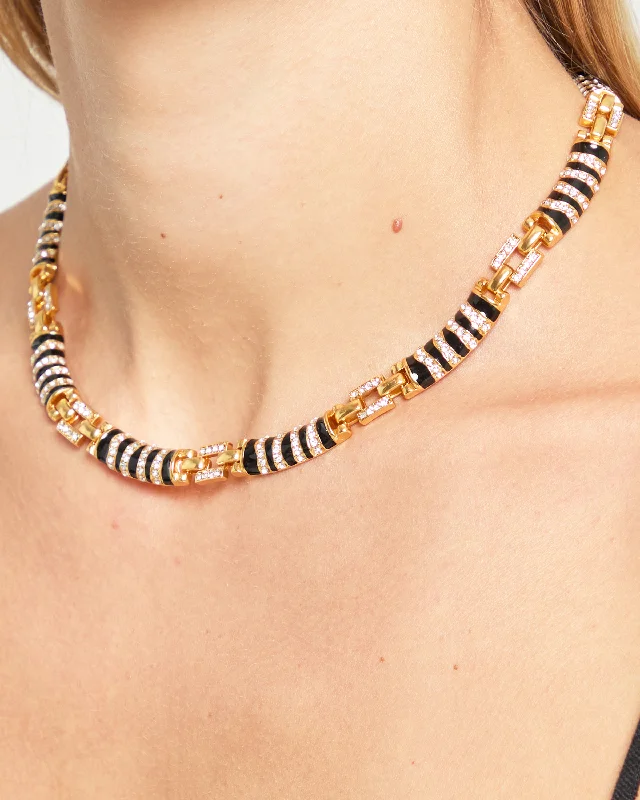 The Perfect Jewelry Piece At The Perfect Discount Crystal Enamel Zebra Necklace