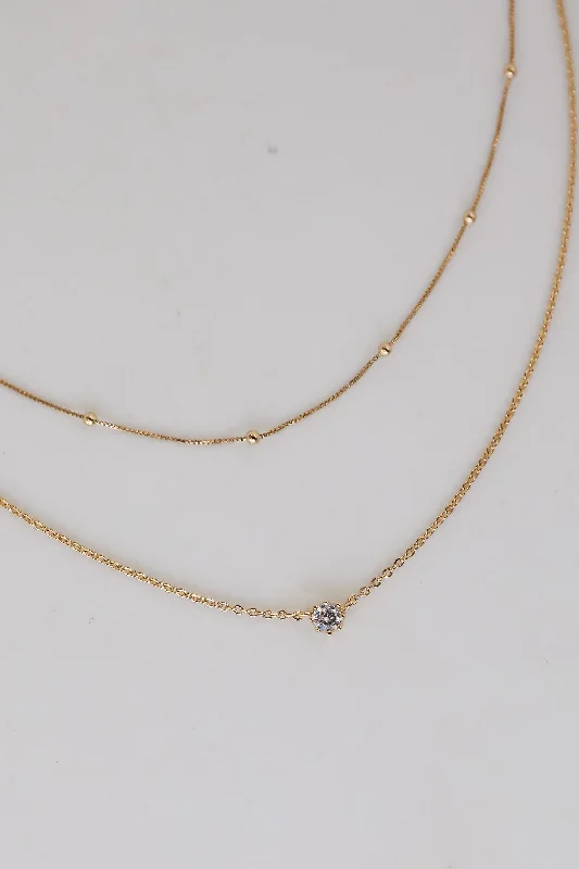 Dainty Floral Jewelry For Feminine Elegance Dakota Gold Layered Chain Necklace