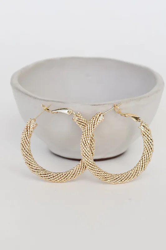 Luxury Meets Affordability – Jewelry Sale Now Live FINAL SALE - Demi Gold Textured Hoop Earrings