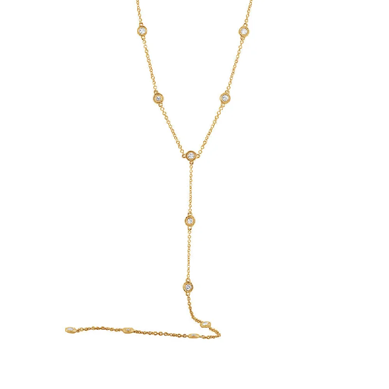 Timeless Beauty, Unbeatable Deals – Jewelry Sale On Diamond Bezel Station Lariat Necklace