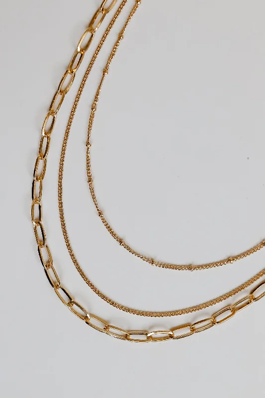 FINAL SALE - Erin Gold Layered Chain Necklace