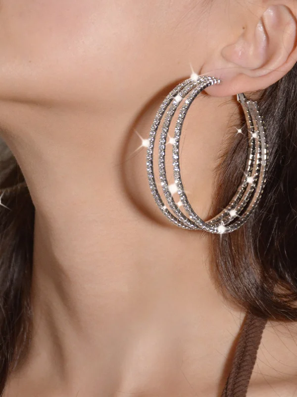 Chic And Stylish Jewelry At Exclusive Prices Exaggerated Three-Layer Circle Ear Hoops