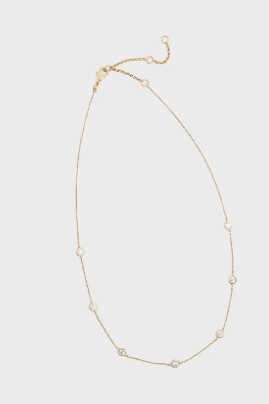 Gold Bezel Strand Necklace