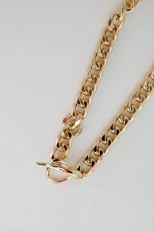 Exclusive Online Discounts On Stylish Jewelry FINAL SALE - Harley Gold Chainlink Necklace