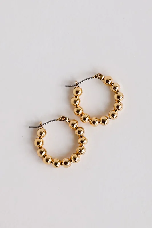 Elegant Designs, Unbeatable Discounts – Shop Jewelry Now Hazel Gold Ball Hoop Earrings