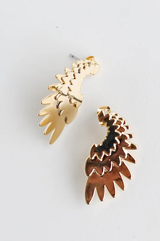 FINAL SALE - Jamie Gold Wing Earrings