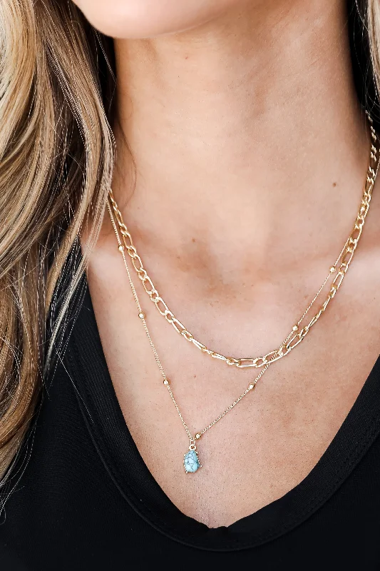 Shop Dazzling Jewelry At The Best Prices FINAL SALE - Kennedy Gold Layered Chain Necklace