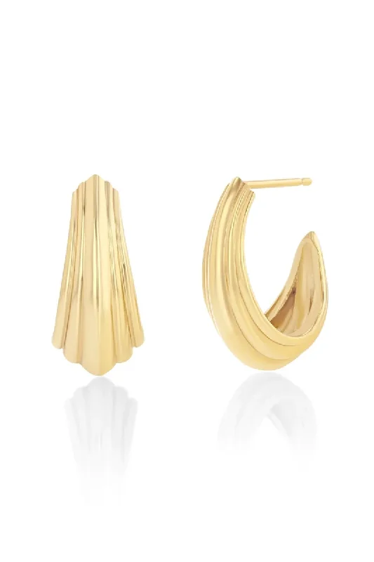 Large Fluted Hoop - 18K Yellow Gold