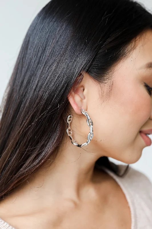 Exclusive Jewelry Offers – Sparkle For Less FINAL SALE - London Silver Chain Hoop Earrings