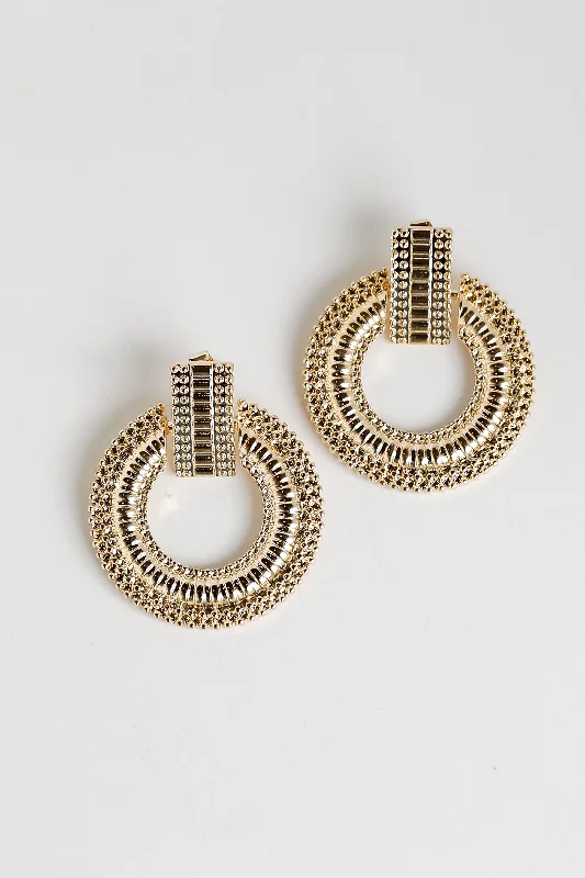 FINAL SALE - Melissa Gold Textured Statement Earrings