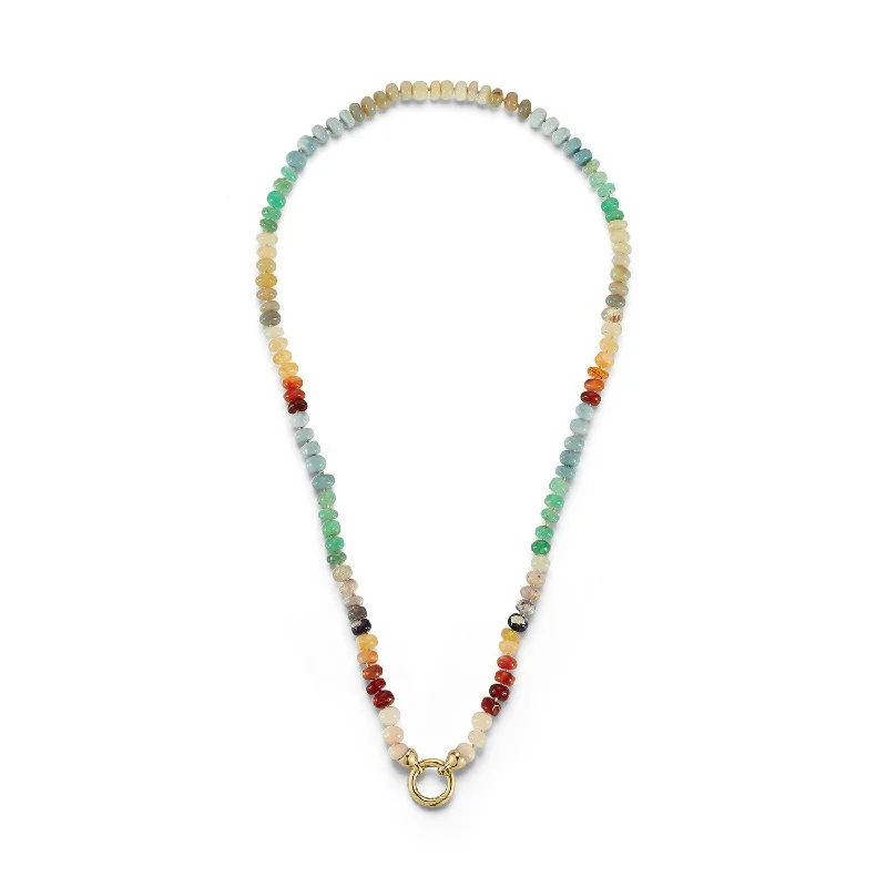 Seasonal Jewelry Clearance – Best Styles At The Lowest Prices Multicolor Opal Necklaces with Charm Clasp