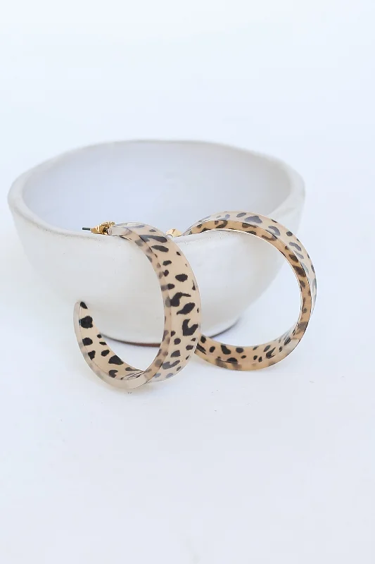 Luxury Jewelry Sale – Elegant Styles At Unbeatable Prices FINAL SALE - Sierra Acrylic Leopard Hoop Earrings