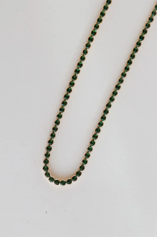 FINAL SALE - Stephanie Green Rhinestone Necklace