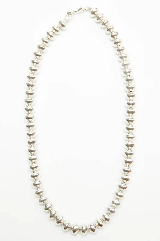 Elegant Jewelry Styles At Budget-Friendly Prices Sterling Silver Navajo Pearls Necklace by Lyle Secatero