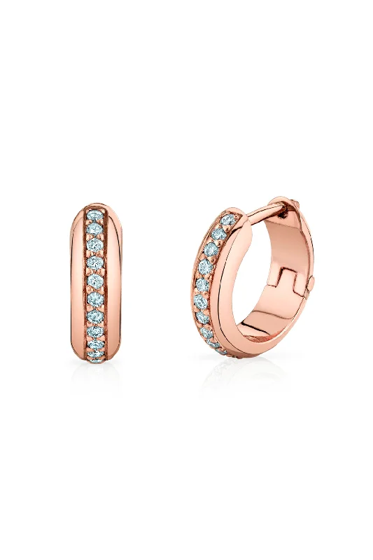 Don't Miss Out On Bestselling Jewelry At Special Prices XS Single Row Pavé Huggies - 18K Rose Gold