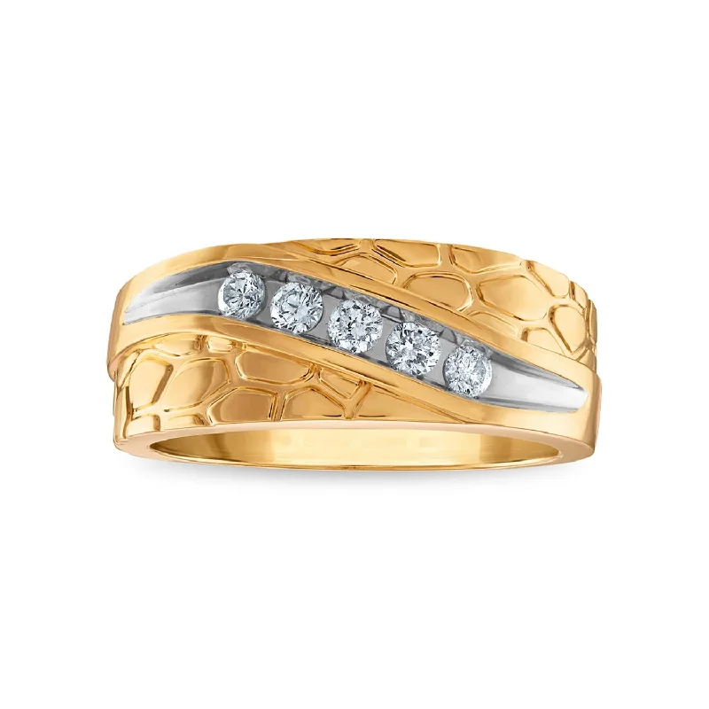 1/3 CTW Diamond Nugget Ring in 10KT Yellow Gold