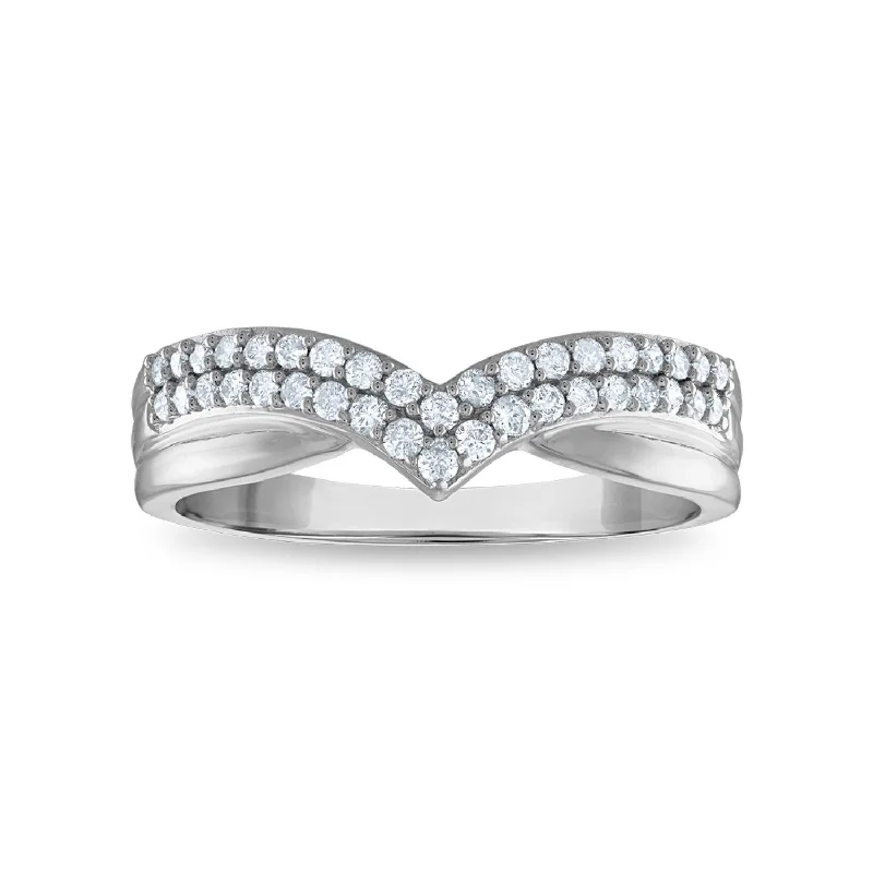 Fashion-Forward Geometric Jewelry For Contemporary Style 1/3 CTW Diamond Ring in 10KT White Gold