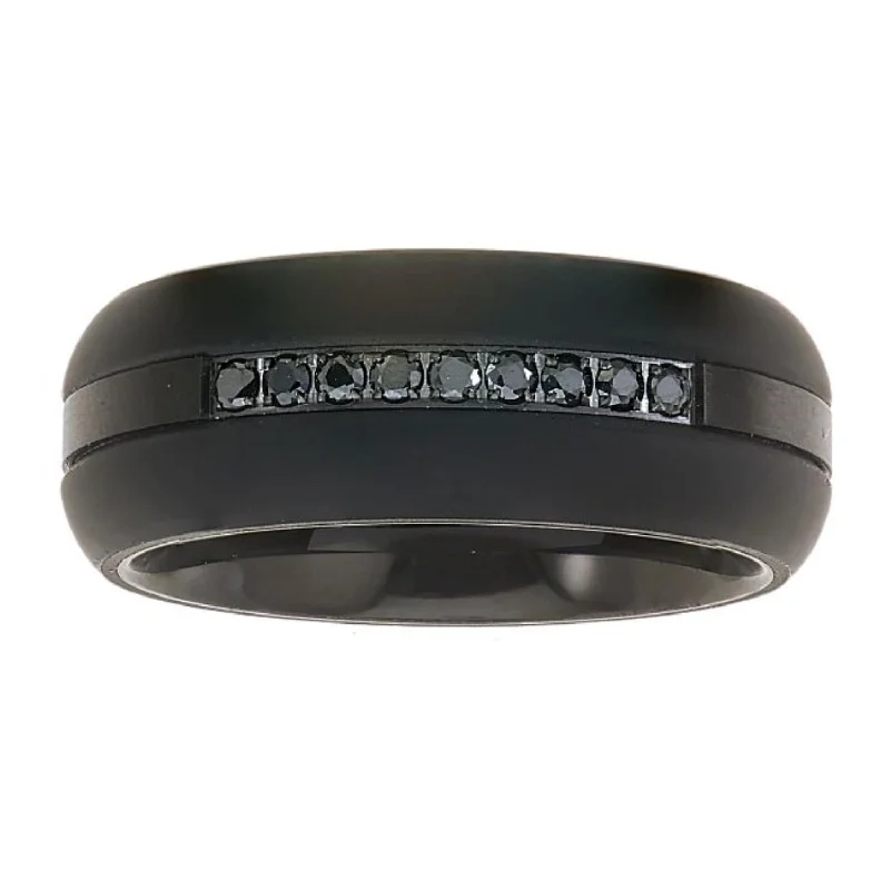 Shop Signature Jewelry Styles At Exclusive Prices 1/5 CTW Diamond Wedding Ring in Black Tungsten