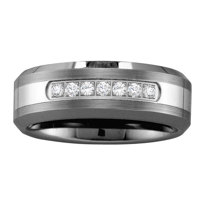 Elegant Designs, Unbeatable Discounts – Shop Jewelry Now 1/5 CTW Diamond Wedding Ring in Tungsten