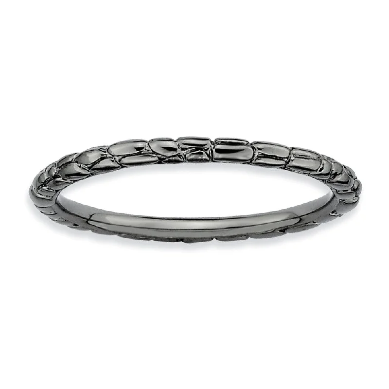 Sparkle In Style With Our Best Jewelry Deals 1.5mm Stackable Black Plated Silver Band