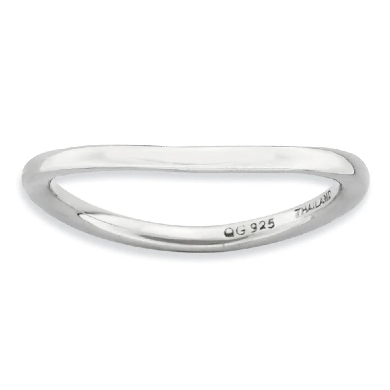 Shine Without Limits – Jewelry Sale Happening Now 1.5mm Stackable Sterling Silver Curved Smooth Band