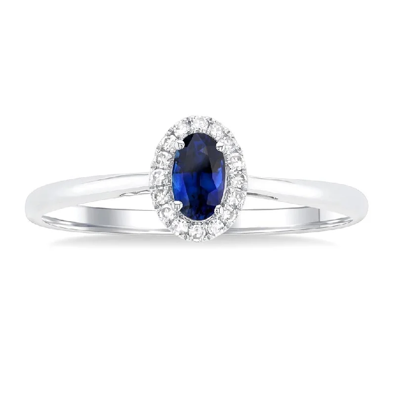 Flash Deals On Fine Jewelry – Shop Before It's Gone 10K White Gold Sapphire And Diamond Halo Ring