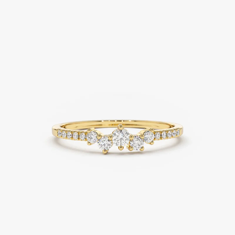 14k Bridal Diamond Cluster Ring