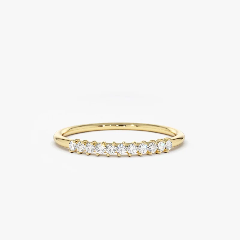 Jewelry Clearance Sale – Final Reductions 14K Gold 11 Stone Petite Diamond Wedding Band