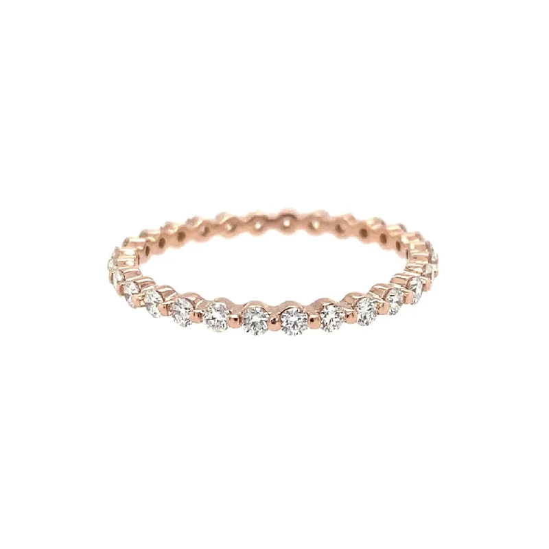 14K Rose Gold Single Prong Diamond Eternity Band