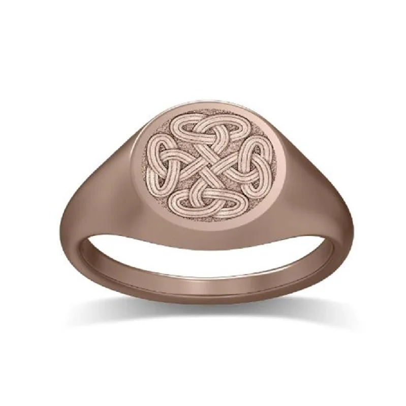 Personalized Jewelry Sale – Unique Gifts At Low Prices 14K Rose Gold 'The Galway' Celtic Knot Signet Fashion Ring