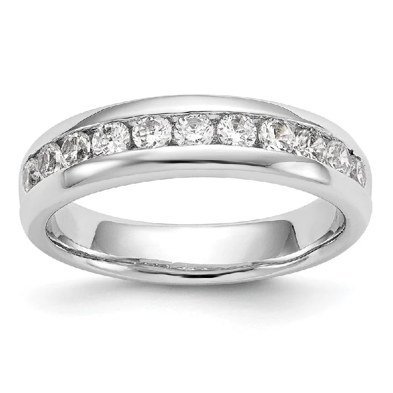 Limited-Time Offer On Elegant Jewelry Pieces 14K White Gold 1/6 to 3/4 Ctw Diamond 11-Stone Channel Tapered Band