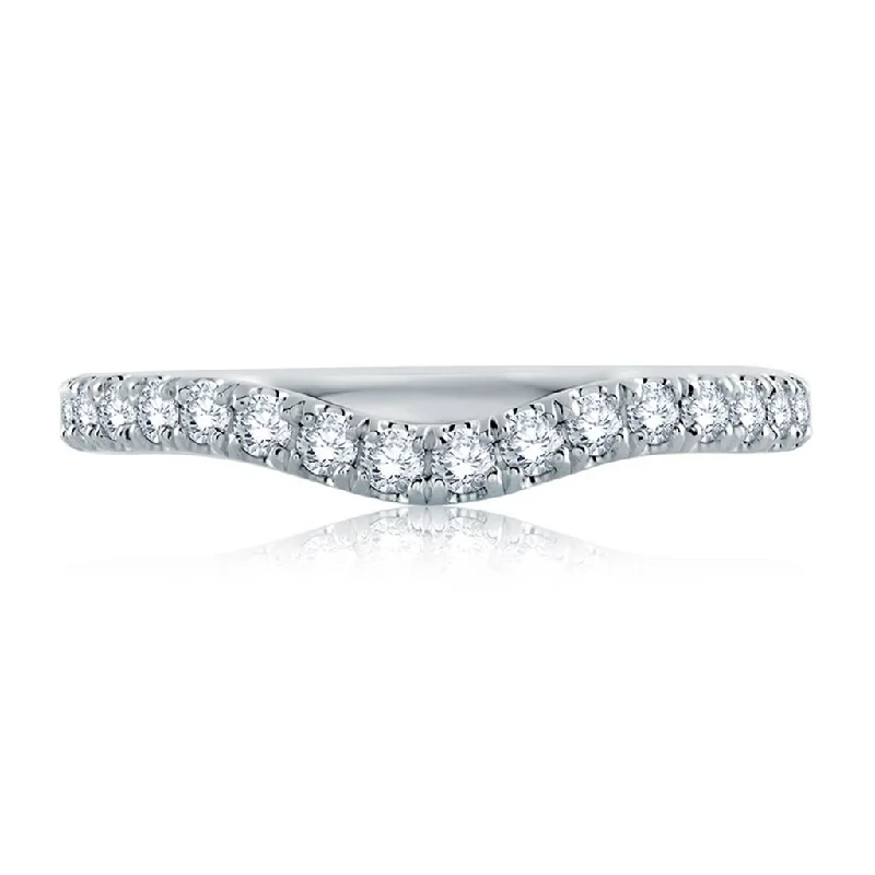 Seasonal Jewelry Sale – Upgrade Your Style Today 14K White Gold Curved Diamond Band