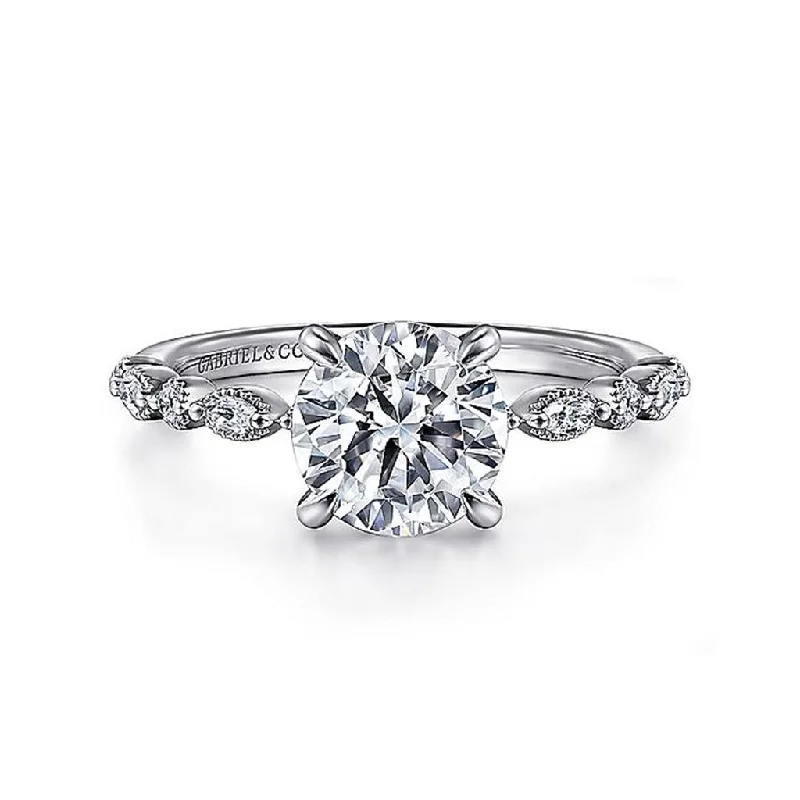 14K White 'Lanna' Classic Round Diamond Engagement Ring