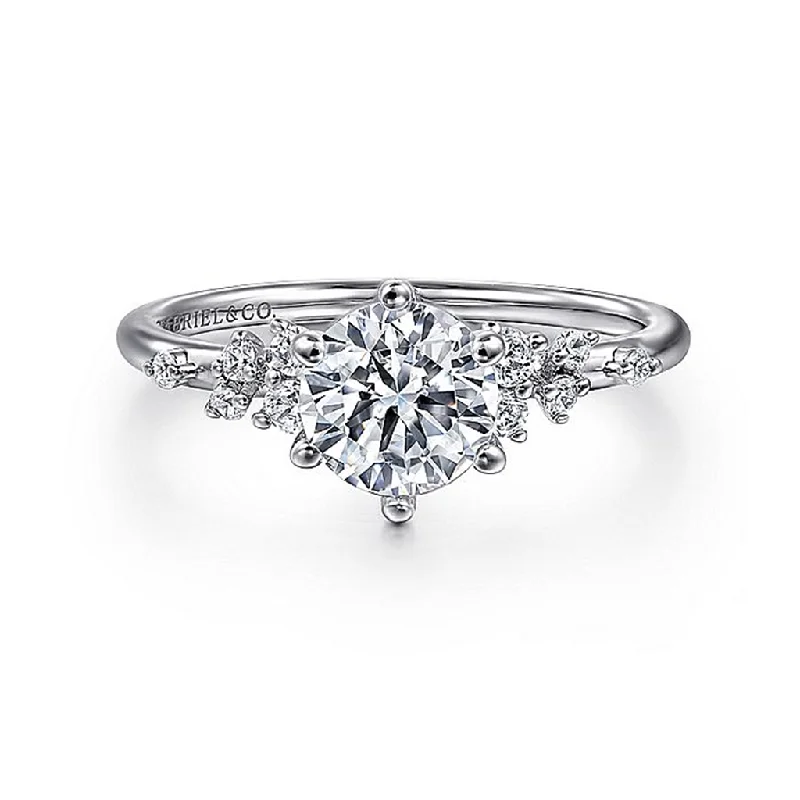 Affordable Glamour – Must-Have Jewelry At Special Rates 14K White Gold 'Reena' Classic Round Diamond Engagement Ring