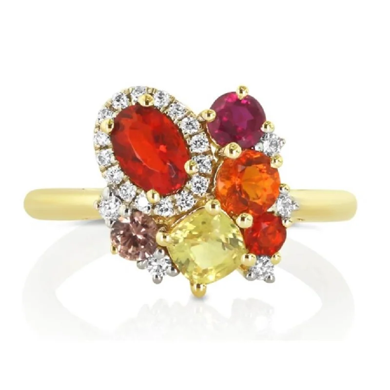 Get The Jewelry You Love At A Price You Love 14K Yellow And White Gold 'Tesserae' Marigold Cluster Ring