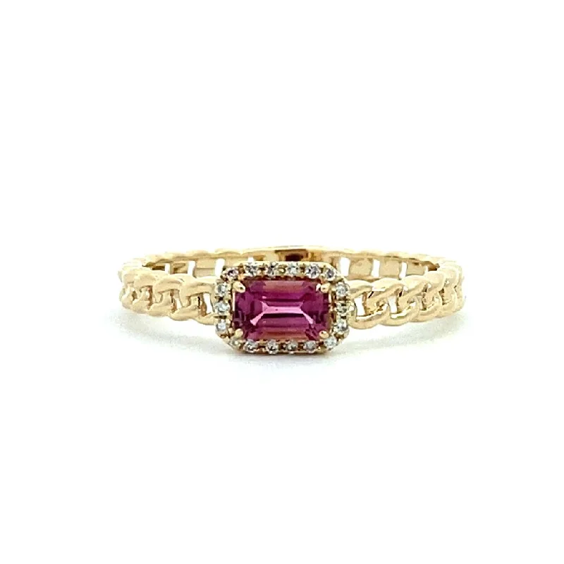 The Biggest Jewelry Sale Of The Year Is Here 14K Yellow Gold Pink Tourmaline And Diamond Ring