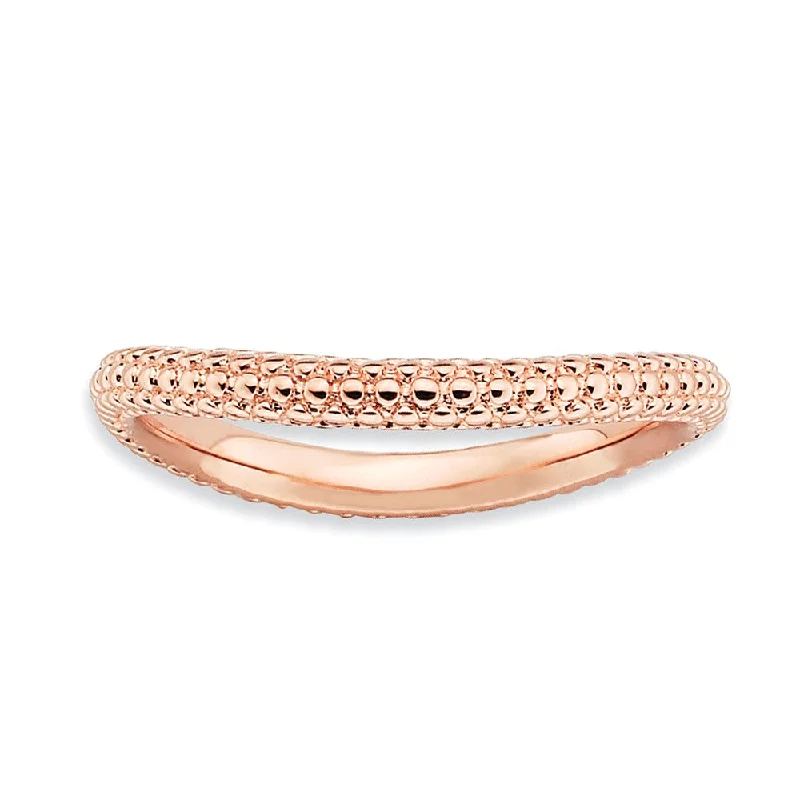 Elevate Your Jewelry Collection With Limited-Time Savings 2.25mm Stackable 14K Rose Gold Plated Silver Curved Band