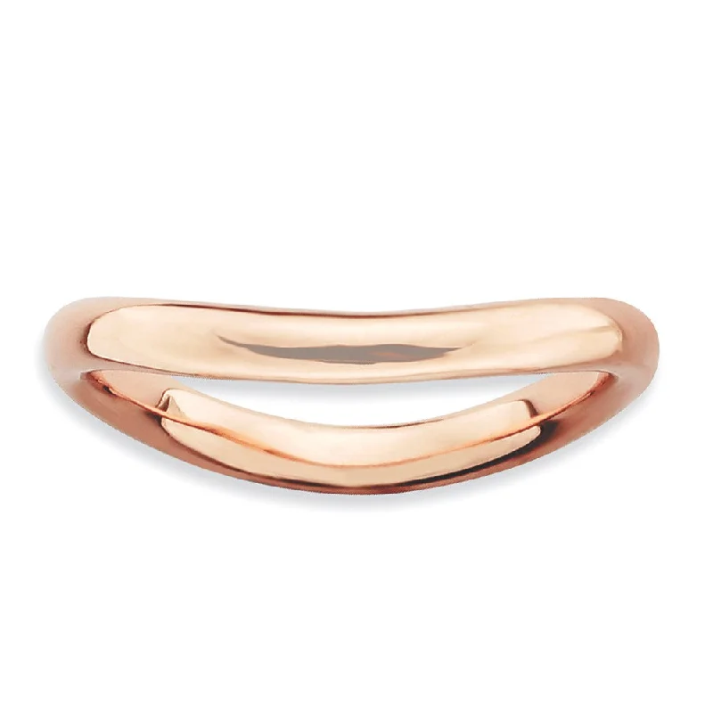 Flash Sale On Stunning Jewelry – Limited Stock Available 2.25mm Stackable 14K Rose Gold Plated Silver Curved Polished Band