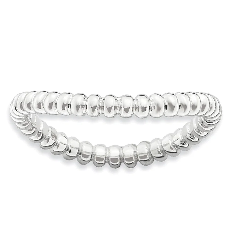 Limited-Time Jewelry Discounts – Shine Without The Splurge 2.25mm Stackable Sterling Silver Curved Beaded Band