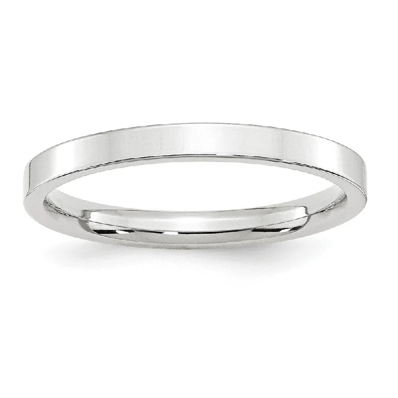 2.5mm 10K White or Yellow Gold Flat Comfort Fit Band