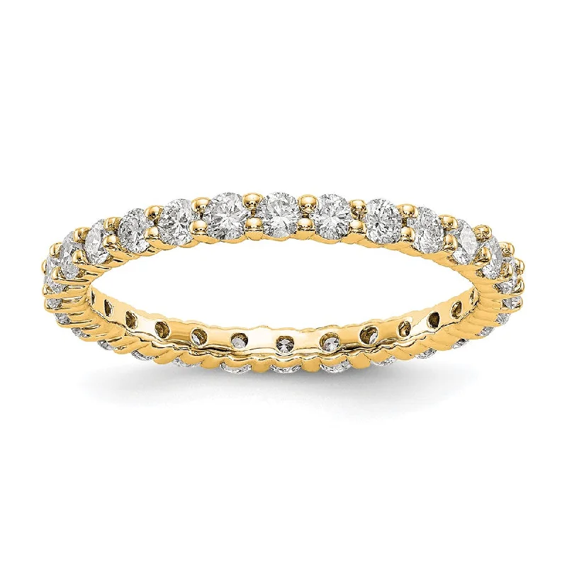 2mm 14K Rose, Yellow or White Gold 1.0 Ctw Diamond Eternity Band