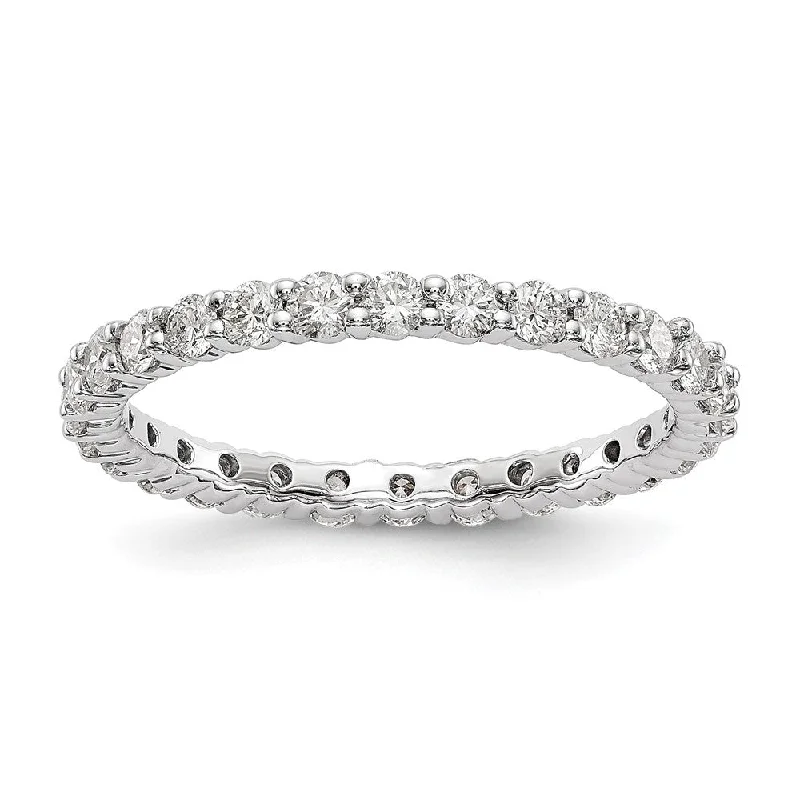 2mm 14K White Gold 1.0 Ctw Lab-Created Diamond Eternity Band