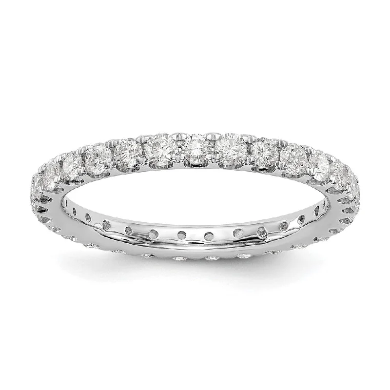 Elegant Jewelry Styles At Budget-Friendly Prices 2mm Platinum U Shared Prong 1.0 Ctw Diamond Eternity Band