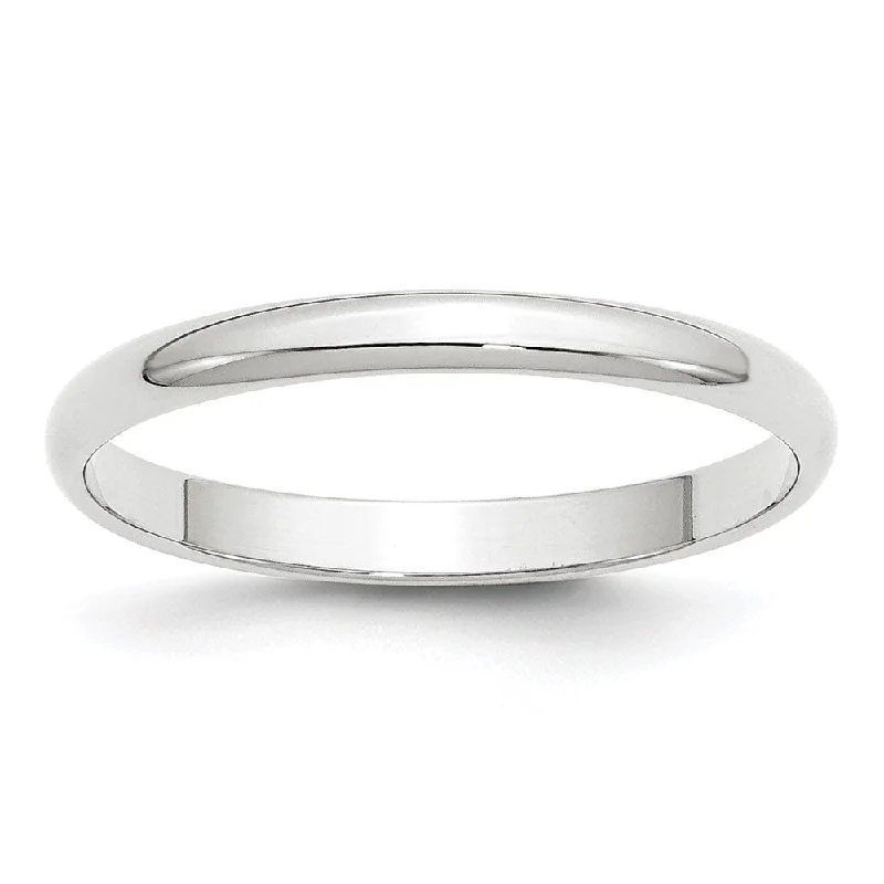 Exclusive Online Jewelry Sale – Don't Wait 2mm to 6mm 14K White Gold Lightweight Half Round Standard Fit Band