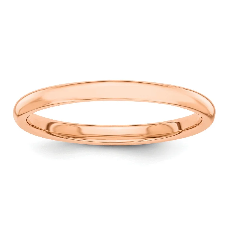 2MM Wedding Ring in 14KT Rose Gold; Size 5